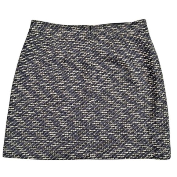 LOFT Lined A-Line Skirt Faux Button Detail Navy Size 12 - Picture 4 of 6